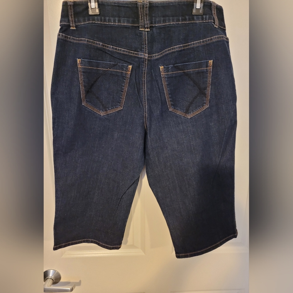 Womens Lane Bryant Denim Stretch Short Skimmer Capri - Picture 2 of 5